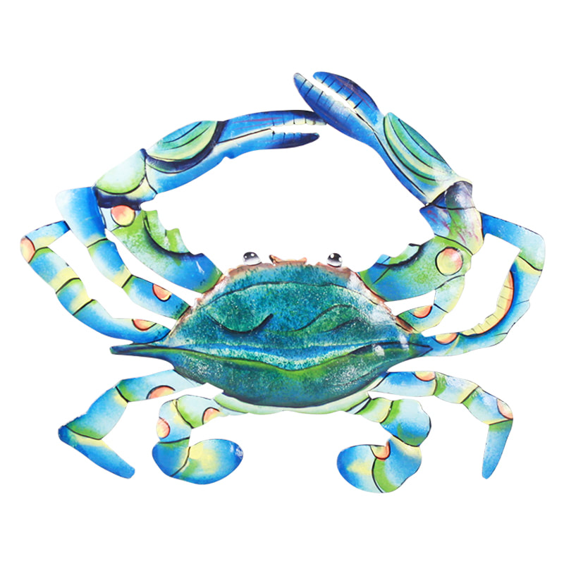 metal art blue crab