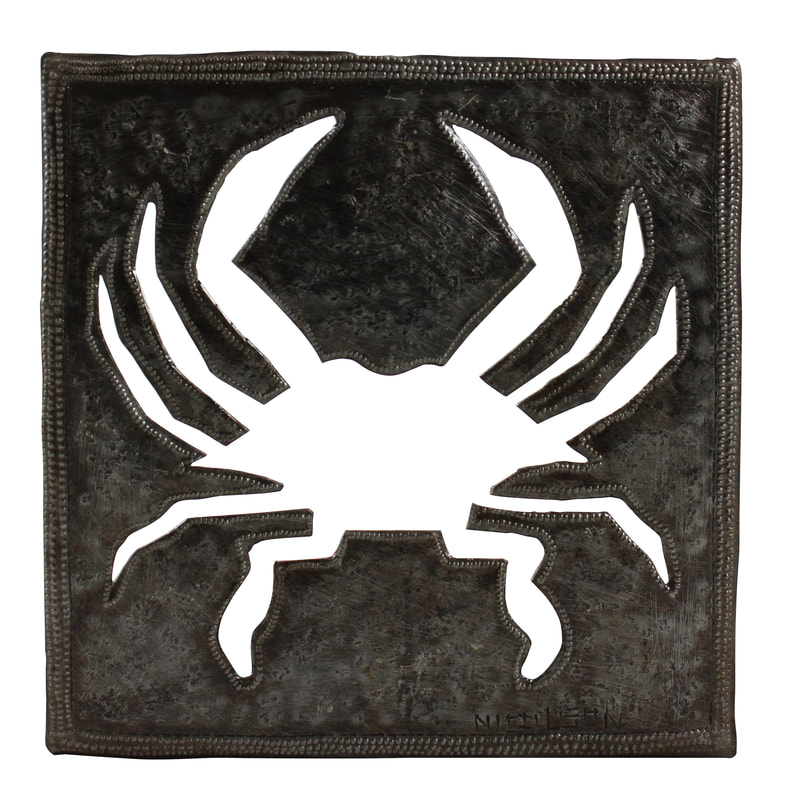metal art crab silhouette