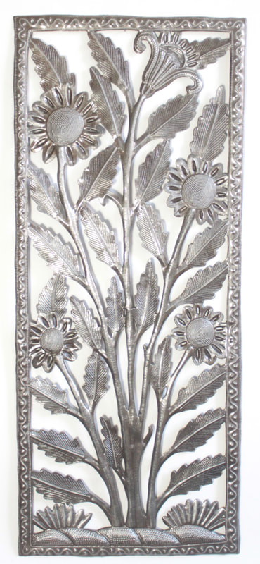 metal art daisies and lily